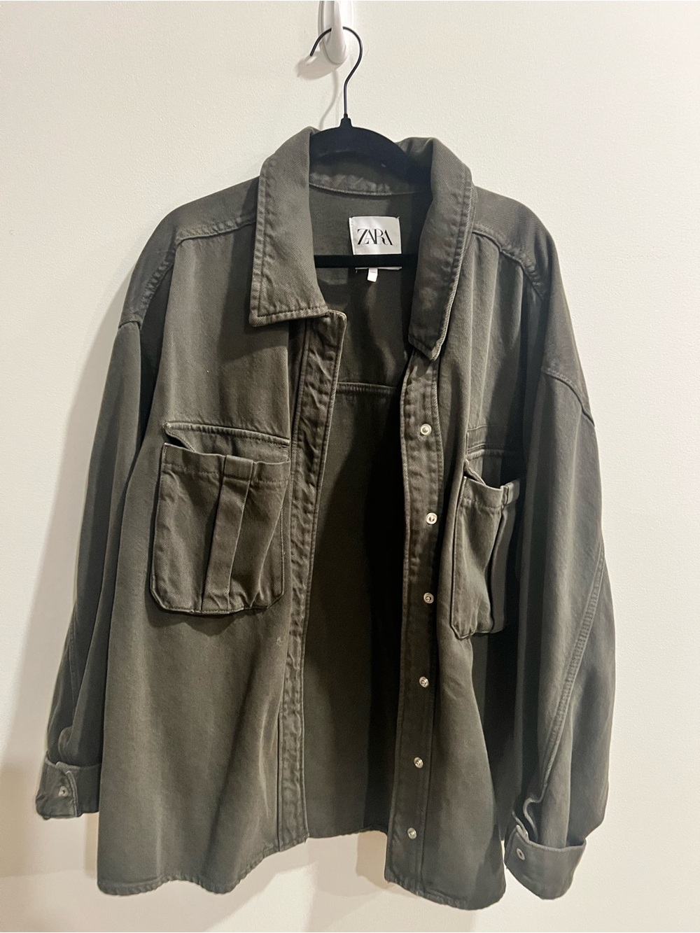 Zara Oversized Utility Jacket in Olive
